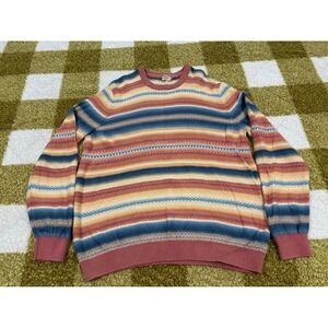 Faherty Brand Mens XXL Organic Cotton Cashmere Striped Crewneck Sweater Multi